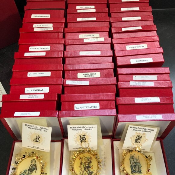 Vintage Set of 36 Hummel Gold Christmas Ornament Collection ARS Switzerland - Picture 3 of 6